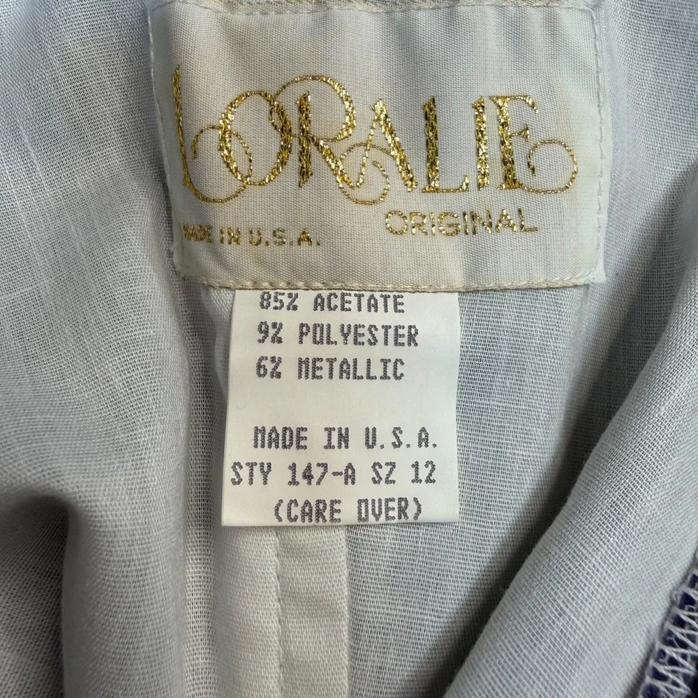 LORALIE ORIGINAL Vintage Lace & Taffeta Party Dress – Size 12 - Picture 7 of 7
